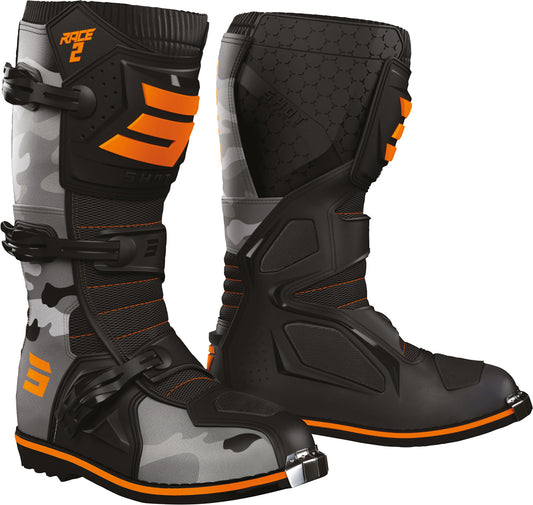 Botas Race 2 SHOT Camuflagem/Laranja